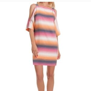 Trina Turk Serape Stripe Baracoa cold-shoulder dress